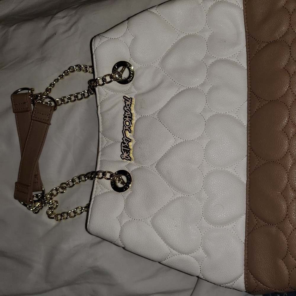 Betsey Puffy heart 2 tone bag